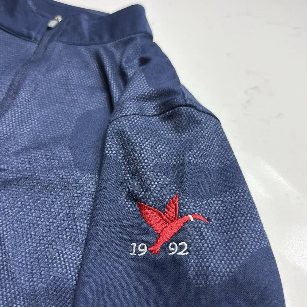 Peter Millar Pullover Boys Large Blue Camo Golf Performance Lightweight 1/4 Zip